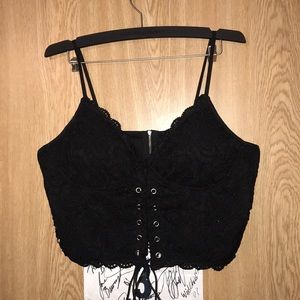 Floral lace crop top
